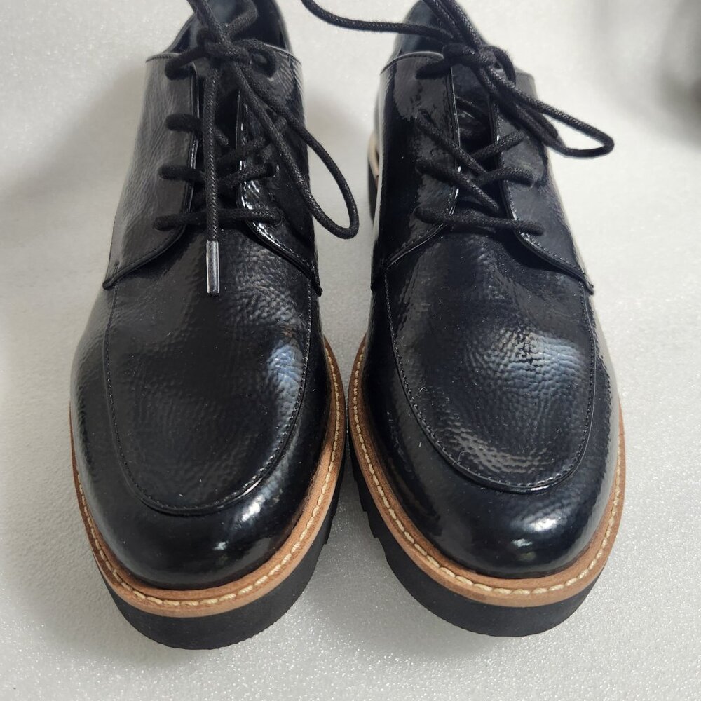 FRANCO SARTO Charles Pebbled Patent Lace-Up Loafers Size 7.5M - Picture 3 of 15